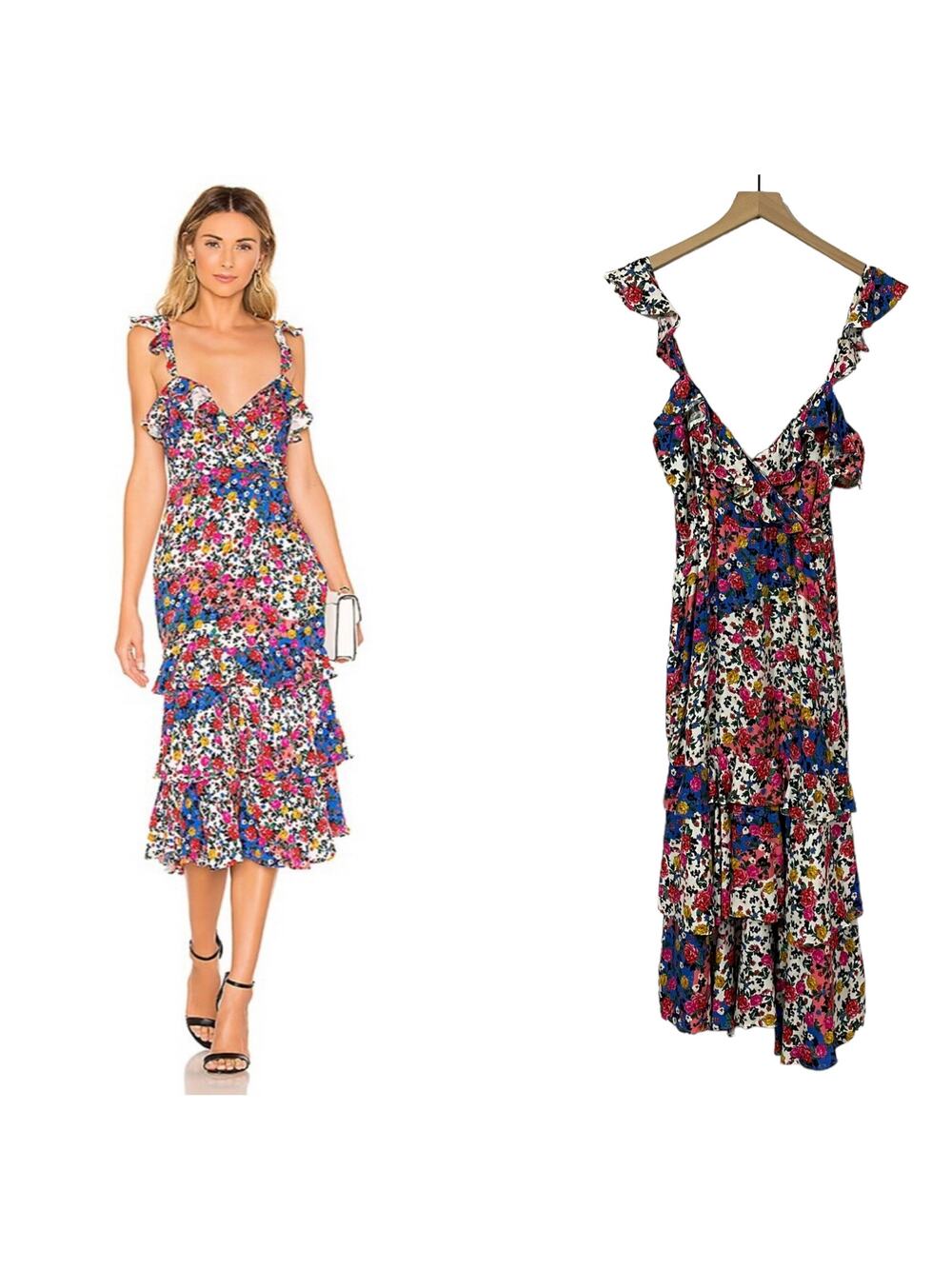 MAJORELLE Nolita Midi Dress - Patchwork Multi - Small